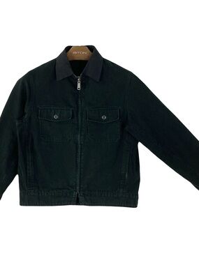 Nwot UNKNWN Jacket Men M Black USA Denim Pockets Long-Sleeve